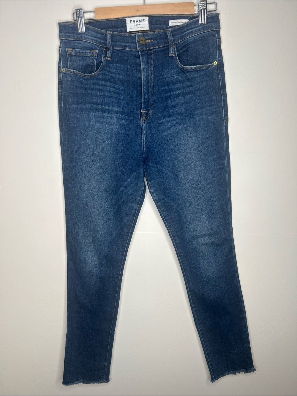 Frame Jeans All High Rise Cigarette Stretch Size 29